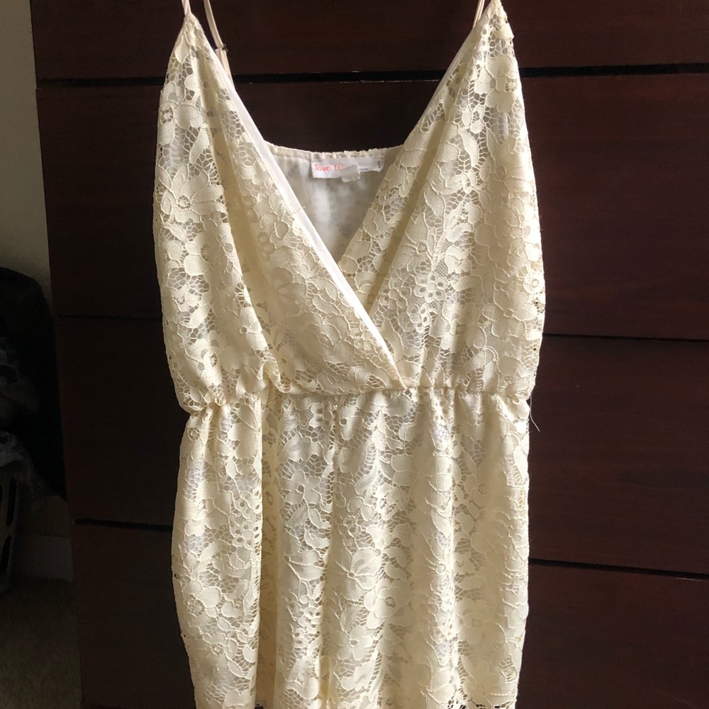 Cream Lace Romper